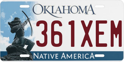 OK license plate 361XEM