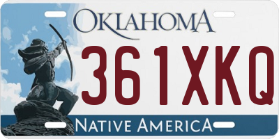 OK license plate 361XKQ