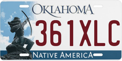 OK license plate 361XLC