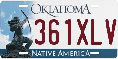 OK license plate 361XLV