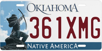 OK license plate 361XMG