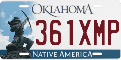 OK license plate 361XMP