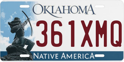 OK license plate 361XMQ