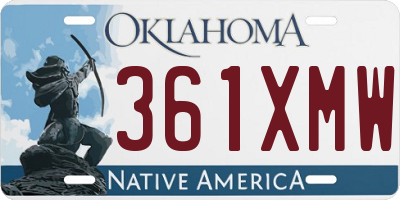 OK license plate 361XMW