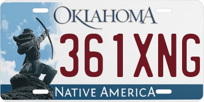 OK license plate 361XNG
