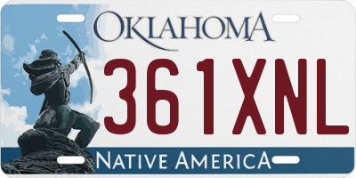 OK license plate 361XNL