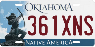 OK license plate 361XNS