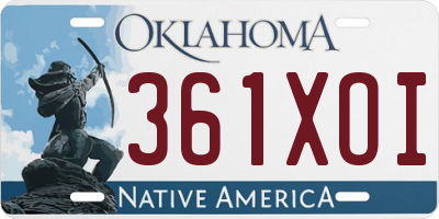 OK license plate 361XOI