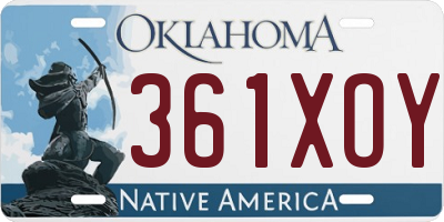 OK license plate 361XOY