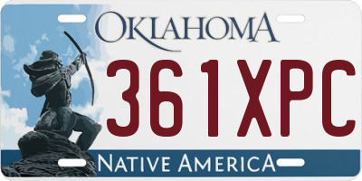 OK license plate 361XPC