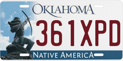 OK license plate 361XPD