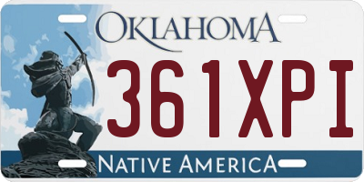 OK license plate 361XPI