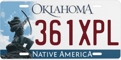 OK license plate 361XPL
