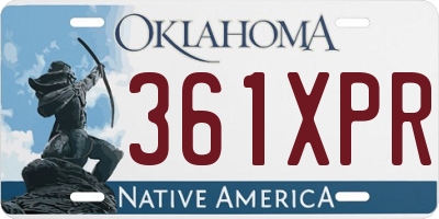 OK license plate 361XPR