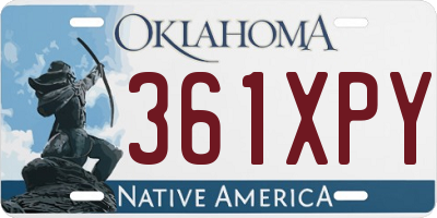 OK license plate 361XPY