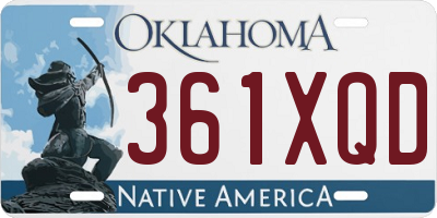 OK license plate 361XQD