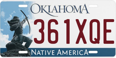 OK license plate 361XQE