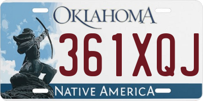 OK license plate 361XQJ