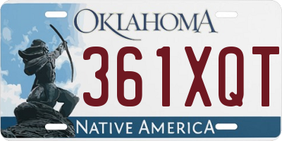 OK license plate 361XQT