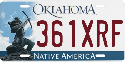 OK license plate 361XRF