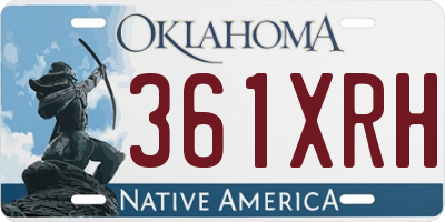OK license plate 361XRH