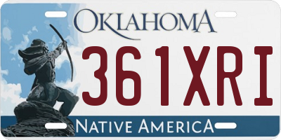 OK license plate 361XRI