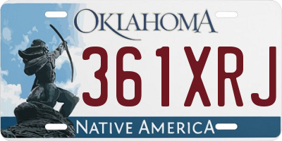 OK license plate 361XRJ