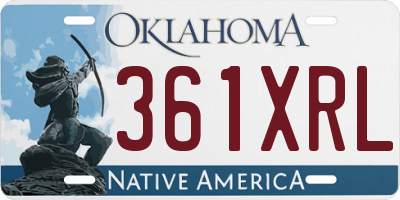 OK license plate 361XRL
