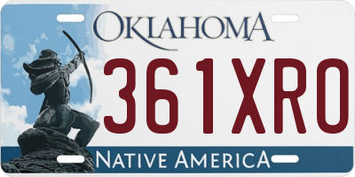 OK license plate 361XRO