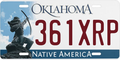 OK license plate 361XRP