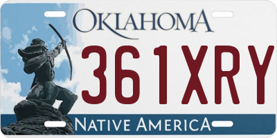 OK license plate 361XRY
