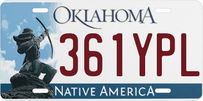 OK license plate 361YPL