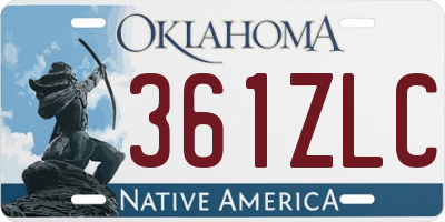 OK license plate 361ZLC