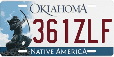 OK license plate 361ZLF