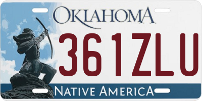 OK license plate 361ZLU
