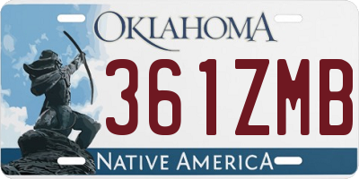 OK license plate 361ZMB