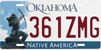 OK license plate 361ZMG