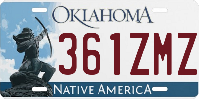 OK license plate 361ZMZ