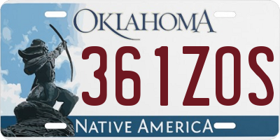 OK license plate 361ZOS
