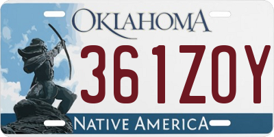 OK license plate 361ZOY