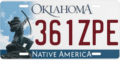 OK license plate 361ZPE
