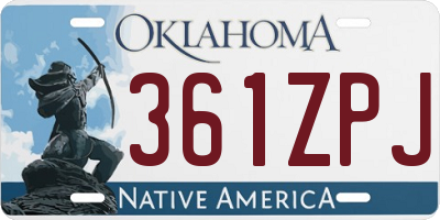 OK license plate 361ZPJ