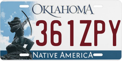 OK license plate 361ZPY