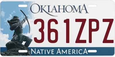 OK license plate 361ZPZ