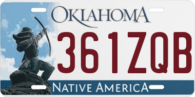 OK license plate 361ZQB
