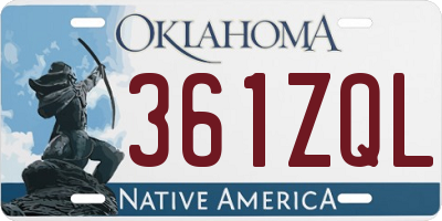 OK license plate 361ZQL