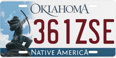 OK license plate 361ZSE