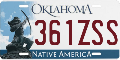 OK license plate 361ZSS