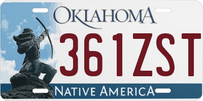 OK license plate 361ZST