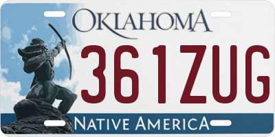 OK license plate 361ZUG